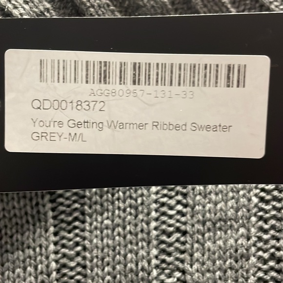 NWT Nast Gal You're Getting Warmer Ribbed High Neck Sweater grey M/L - Picture 12 of 12